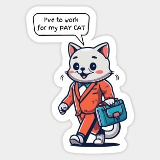 Funny Cat Working Sticker